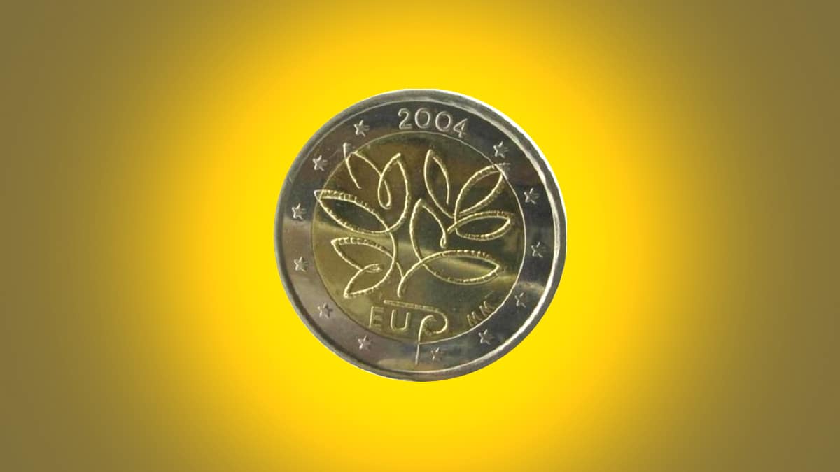 Cette pièce de 2 € Finlande 2004 avec erreur de date vendue 740 € en mai