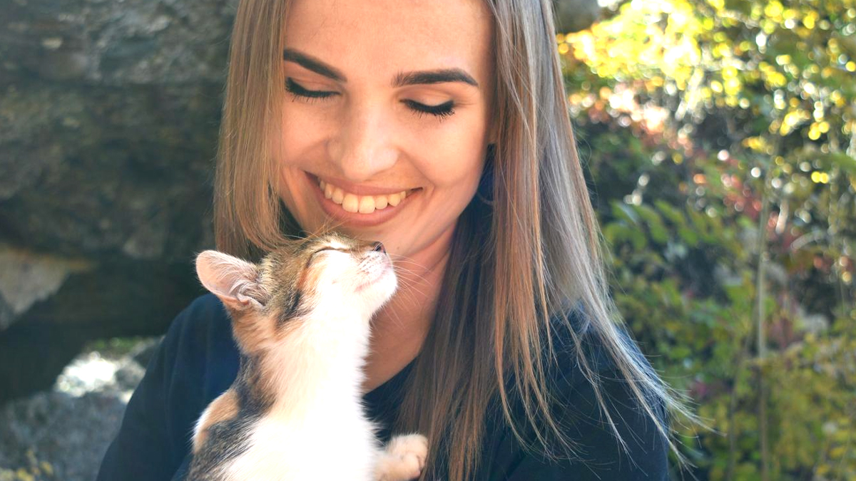 Une femme attire l’attention après avoir voyagé 1000 km avec un chat sur l’épaule