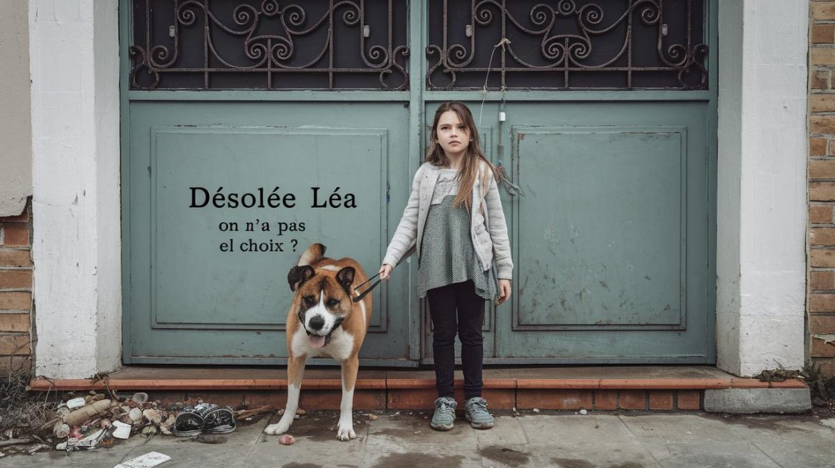 Cette adolescente retrouve le chien de ses voisins attaché avec un mot devant le portail ils sont partis en urgence et l’ont abandonné "désolée Léa on n’a pas eu le choix