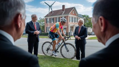 Conflit vert en banlieue: Cycliste face à la mairie pour une éolienne "je produisais juste un peu de courant pour recharger mon vélo", tensions autour du PLU