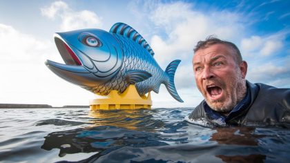 « Je n’avais jamais vu ça de ma vie » un pêcheur breton filme la première hydrolienne bio-inspirée en forme de poisson géant testée au large le 29 juillet 2025
