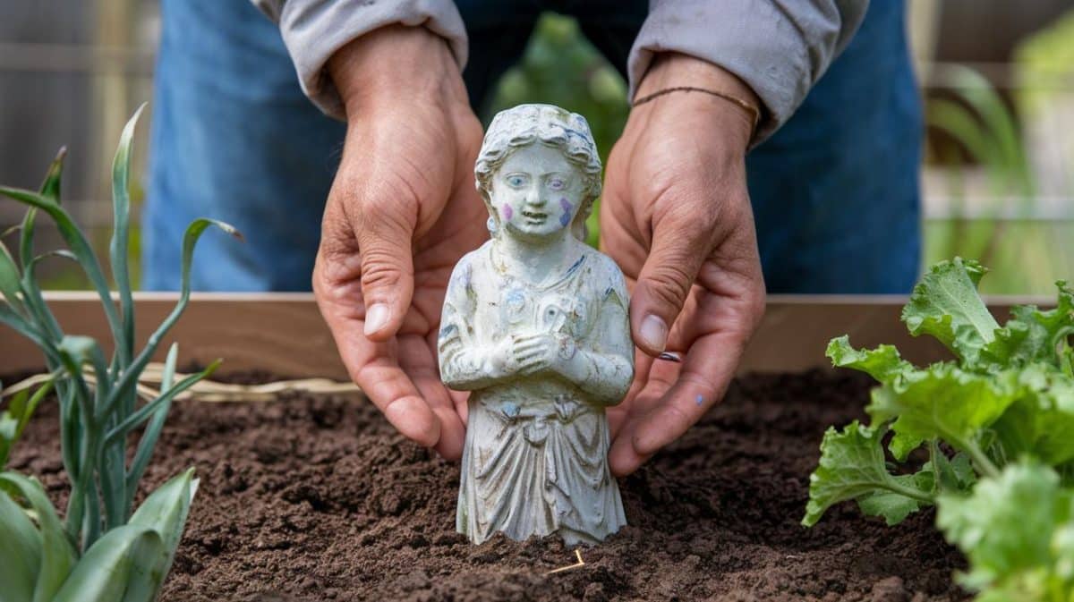 “Je pensais que c’était une pierre décorative” : un amateur de jardinage découvre une statue ancienne en creusant son potager, les archéologues confirment son origine antique