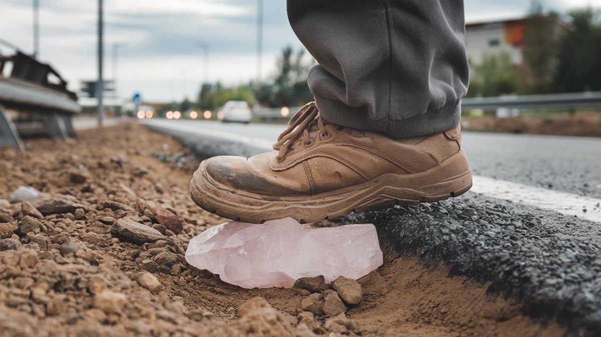 Un ouvrier tombe sur une poche de quartz rose sous une route communale "j’ai cru que c’était du béton cassé