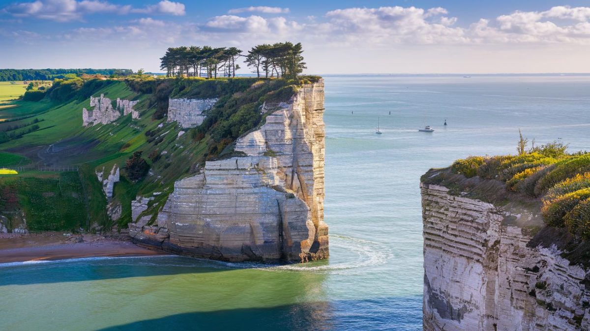 Un pan entier de falaise sur la côte normande menace de s’effondrer dans la Manche, l’éboulement pourrait provoquer une mini-vague