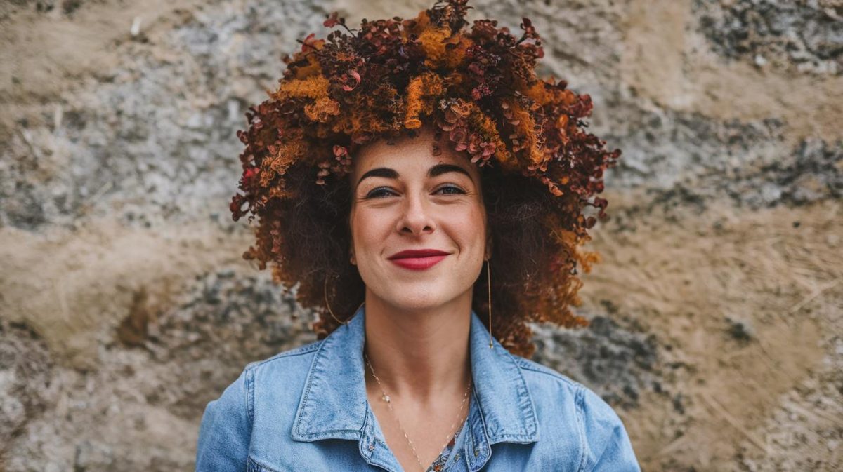On m’a demandé si j’étais amoureuse : cette coiffure originale me fait paraître plus pétillante et séduisante.